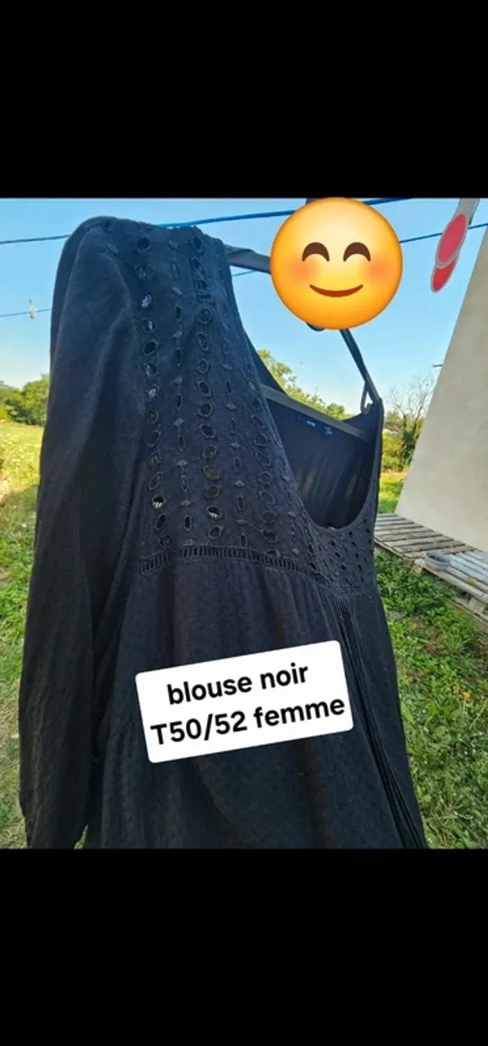 Blouse noir kiabi 50 52 femme