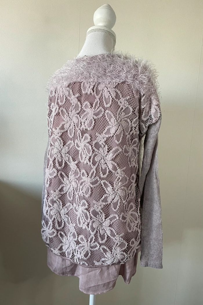 Pull top maille dentelle sweat blouse camisa sweater maglione suéter trui vest blusa Maglia camicia - photo numéro 6