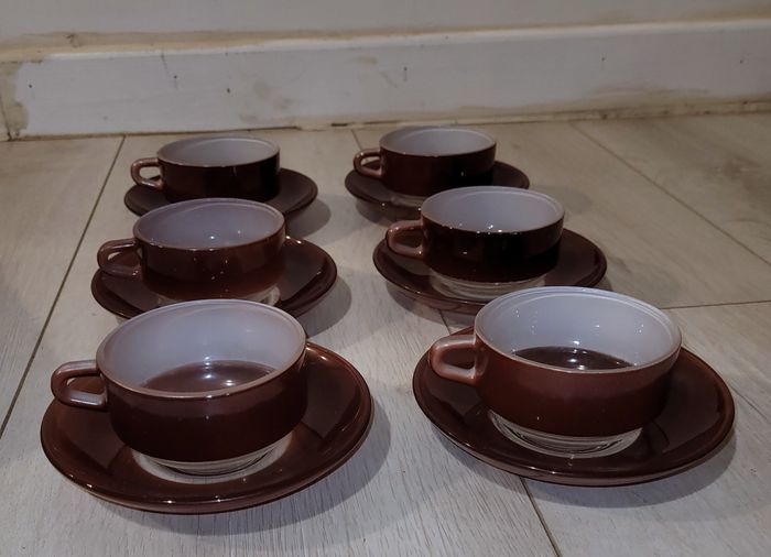 6 tasses et sousoupes Duralex couleur - vintage - photo numéro 2