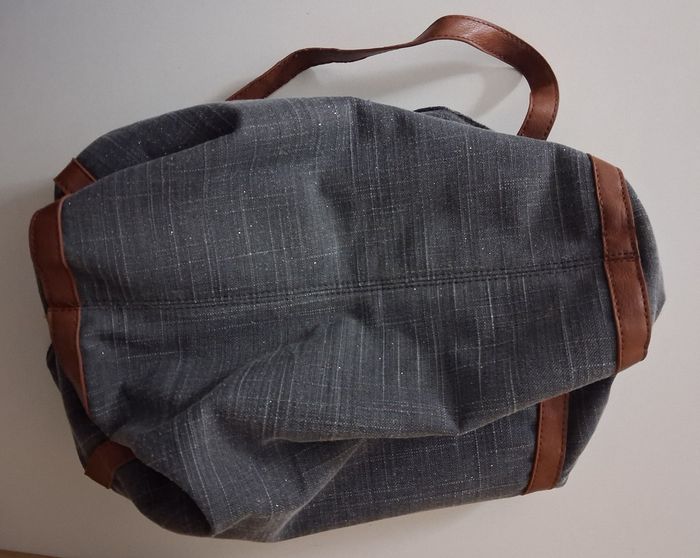 Grand sac à main en jean gris - photo numéro 2