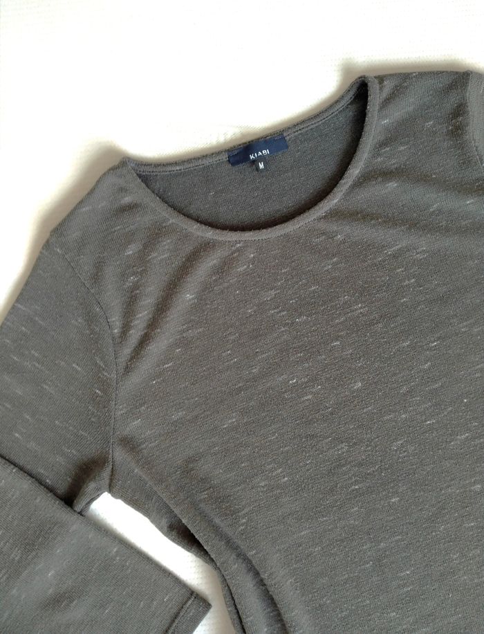 Pull kaki chiné avec voile noir - Kiabi - photo numéro 3