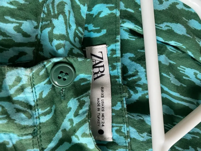 Pantalon bleu et vert Zara taille xs 34 - photo numéro 4