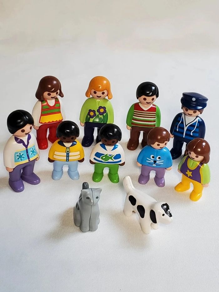 Playmobil 1 2 3 - lot de 11 figurines