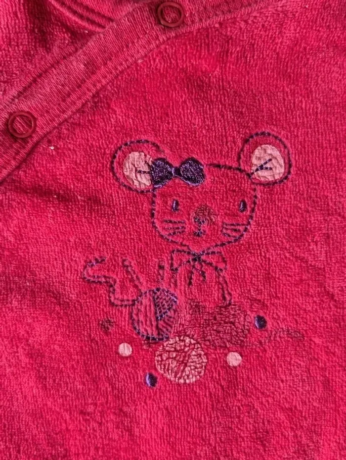 Pyjama velours Zeeman 6 mois – Fuchsia souris & laine - photo numéro 6