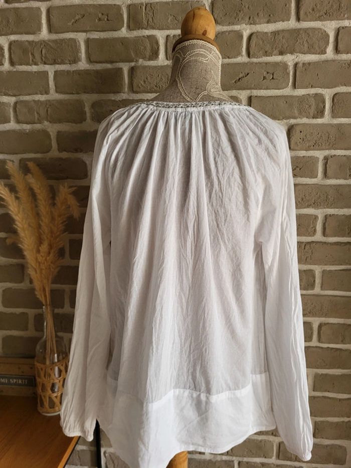 Blouse bohème blanche et broderies argentées Noa Noa - 100% coton - photo numéro 11