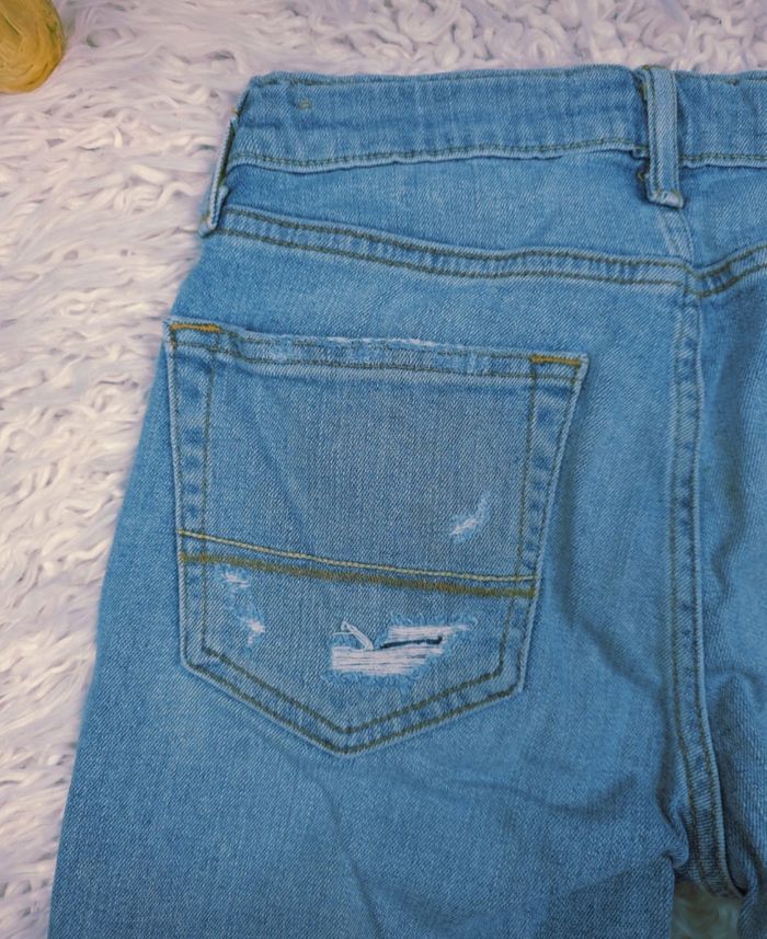 Bermuda en jean bleu clair délavé Garçon taille 9/10 ans marque Abercrombie 🎸 - photo numéro 10