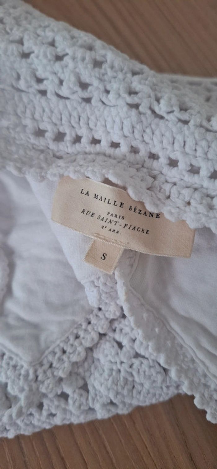 🤍 Top Francisco Sézane – Blanc crochet – Taille 36 – État neuf - photo numéro 5