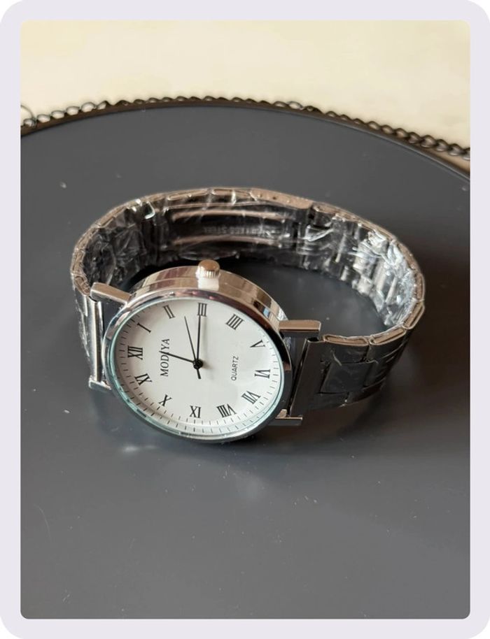 Montre à chaîne argentée cadran blanc - photo numéro 2