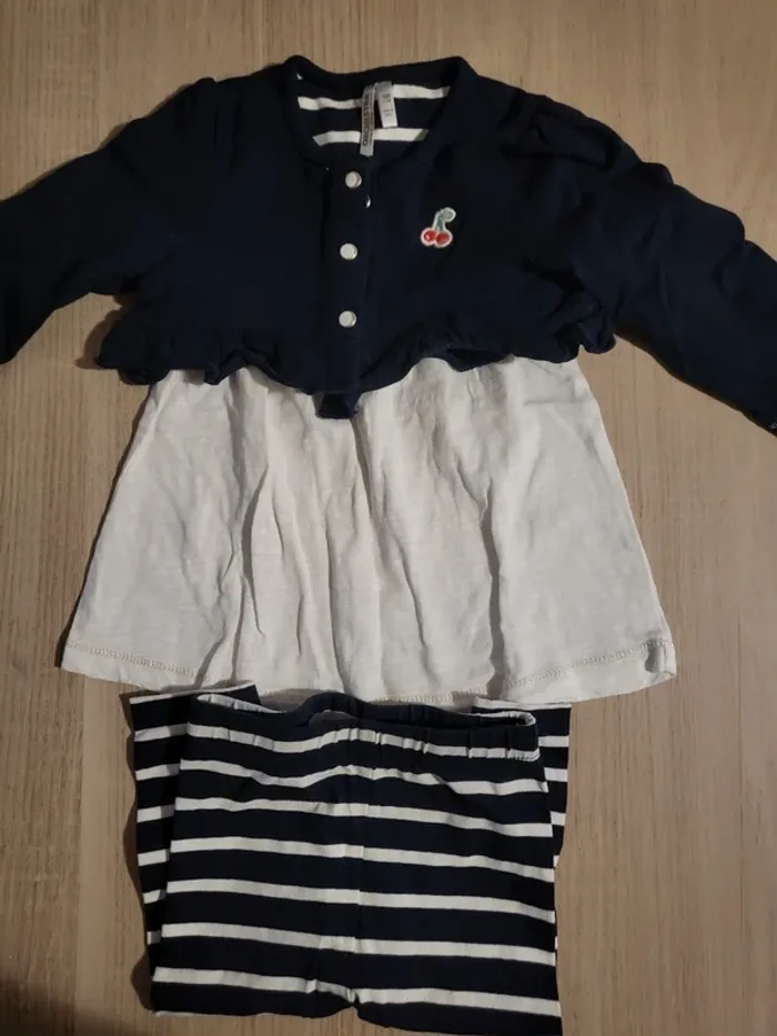 Ensemble 3 pièces bébé fille 9 mois - photo numéro 6