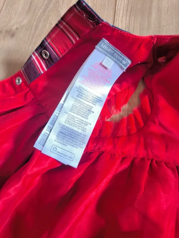 Robe de cérémonie bébé rouge à carreaux – Sergent Major – 6-9 mois - photo numéro 6