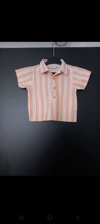 Chemise manches courtes corail  12mois