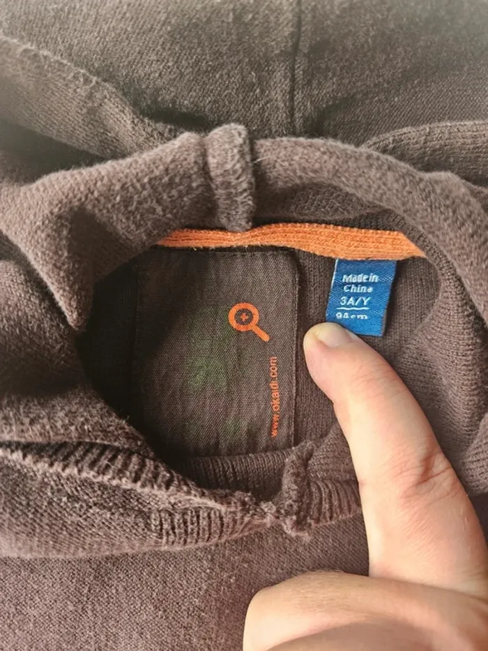 Pull fin à capuche 3 ans (94cm) okaidi - photo numéro 4