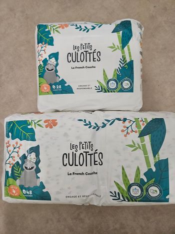 2 paquets de couches les petits culottés taille 4