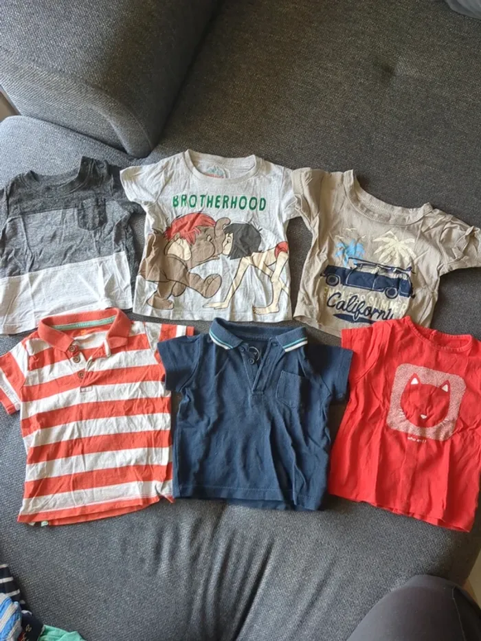 Lot de 6 tee shirts/ polos bébé garçon taille 6 mois 68 cm
