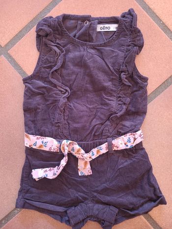 Combishort velours 9 mois