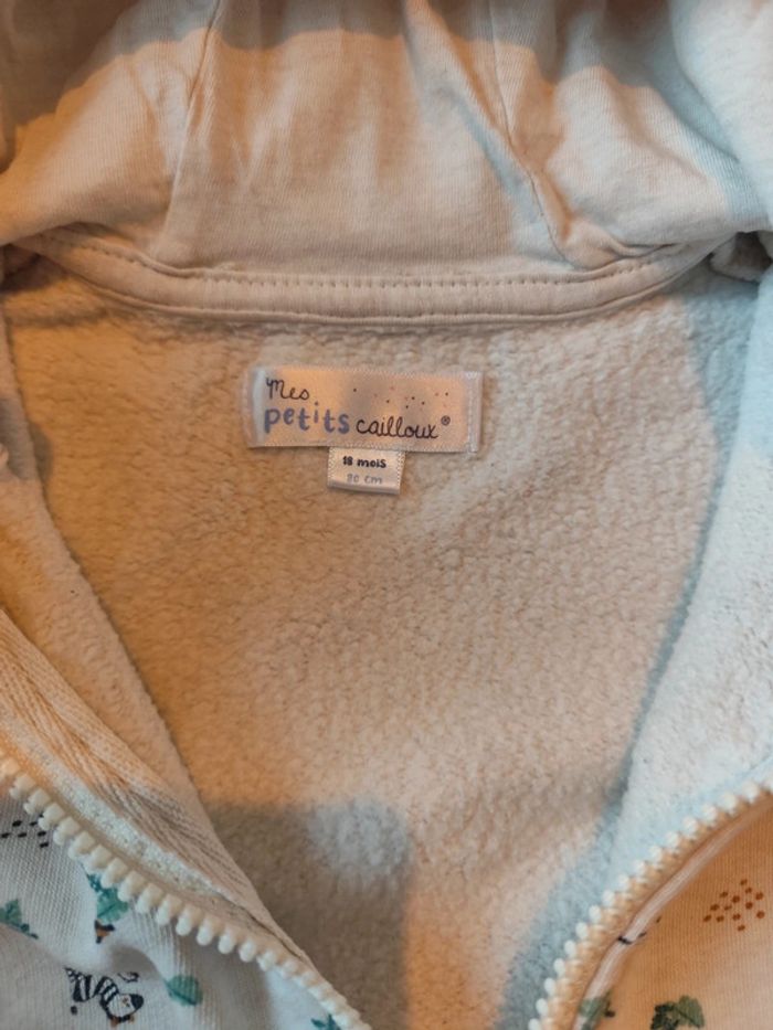 Sweat à capuche zippé à motifs taille 18mois - photo numéro 5