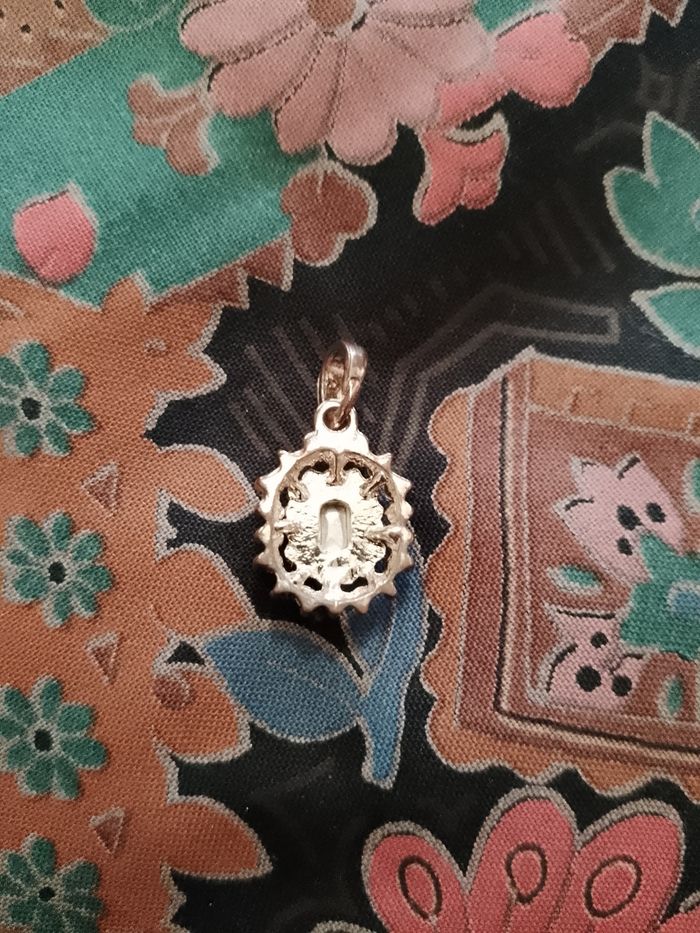 pendentif en acier doré et strass b Bobbio bleues/translucides neuf. - photo numéro 3