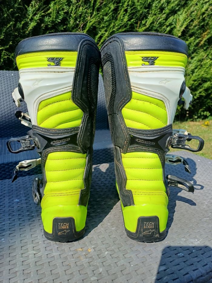 Bottes Motocross Alpinestars Tech 3S - noir/blanc/jaune fluo - photo numéro 4