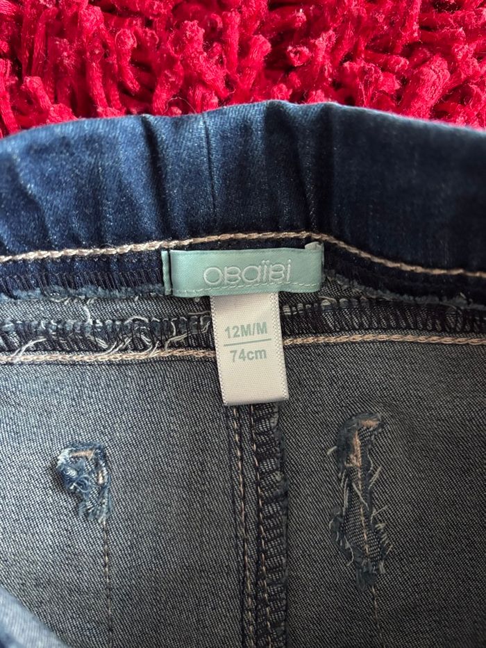 Pantalon jean stretch Obaïbi – 12 mois / 74 cm - photo numéro 3
