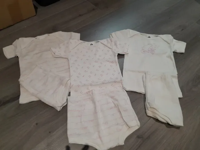 Lot de 3 body en 2 partie manche courte 12 mois fille