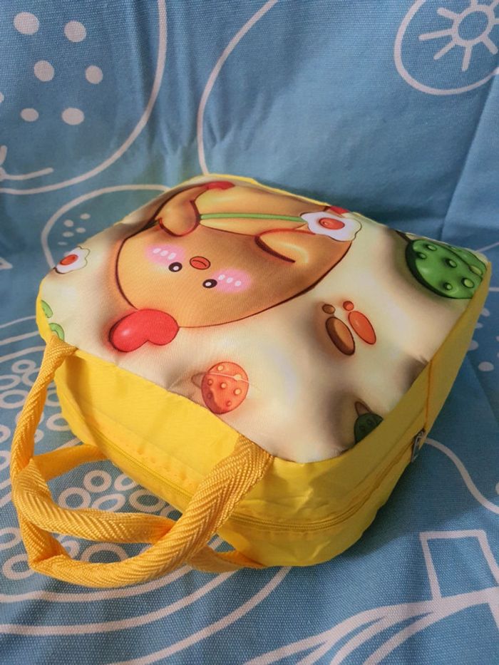 🐥 Sac À Déjeuner Pliable Jaune Kawaï 🐣 Isotherme et Léger pour Garçons et Filles - photo numéro 8