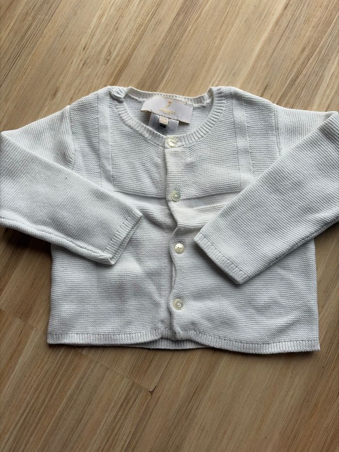 Gilet jacadi blanc mixte 12 mois