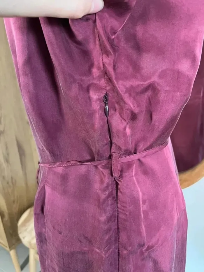 Robe bordeaux/prune satinée IKKS - photo numéro 4