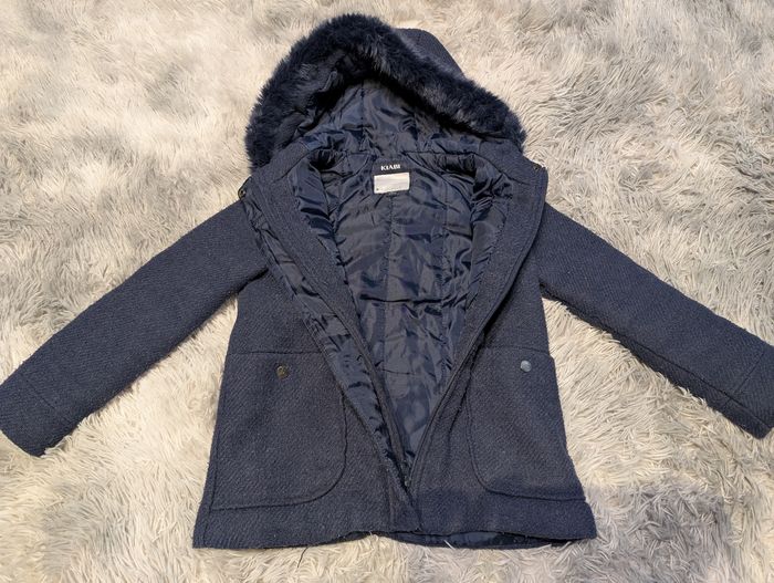 Manteau d'hiver bleu marine 7-8 ans