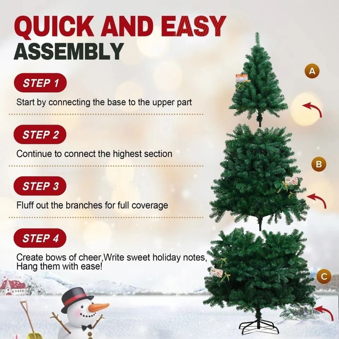 Sapin de Noël artificiel, décoration de Noël pliable avec branches robustes sur piédestal - photo numéro 3