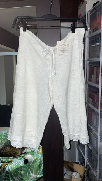 Corsaire blanc stylé vintage TS/M Arianne Neuf avec étiquette