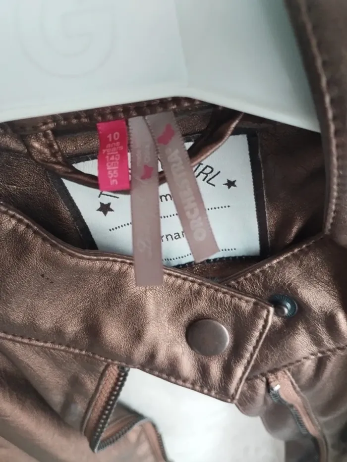 Veste cuivre simili fille 10 ans - photo numéro 2