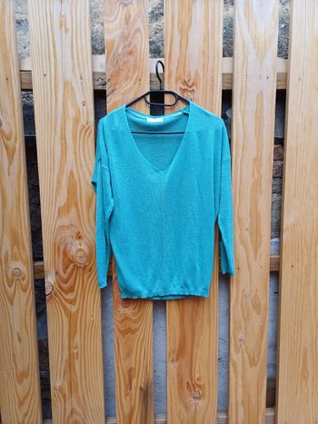 Joli pull léger vert pailleté Cache Cache