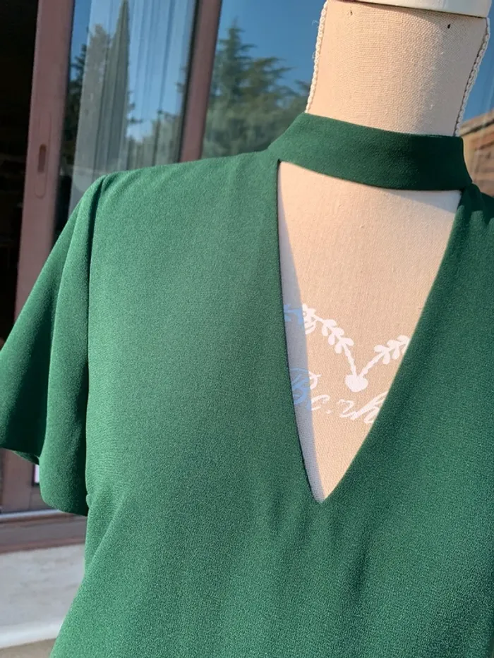 Robe fluide verte sapin Zara taille S