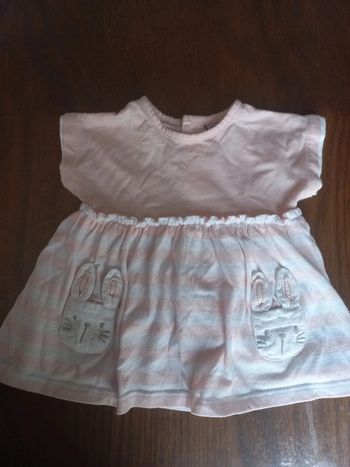 Robe rose et blanche "lapin"
