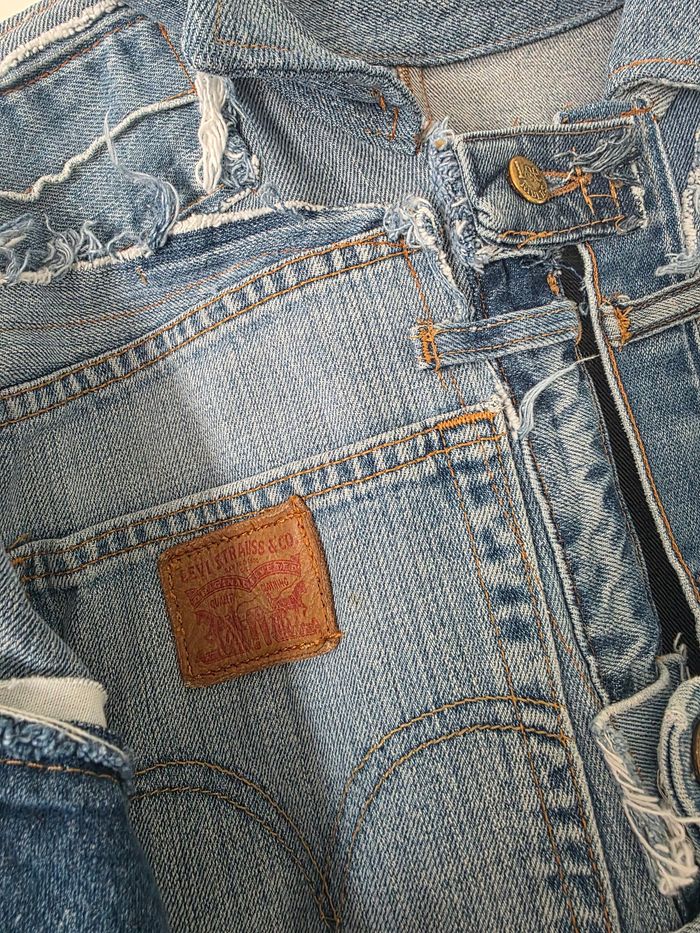 Veste en jeans custom y2k handmade denim inserts - photo numéro 3