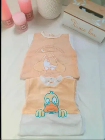 Lot de 2 grenouillères en velours garçon 6 mois