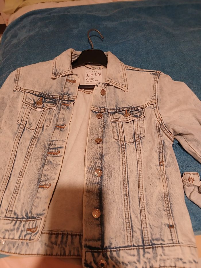 Veste jeans femme  bleu délavé