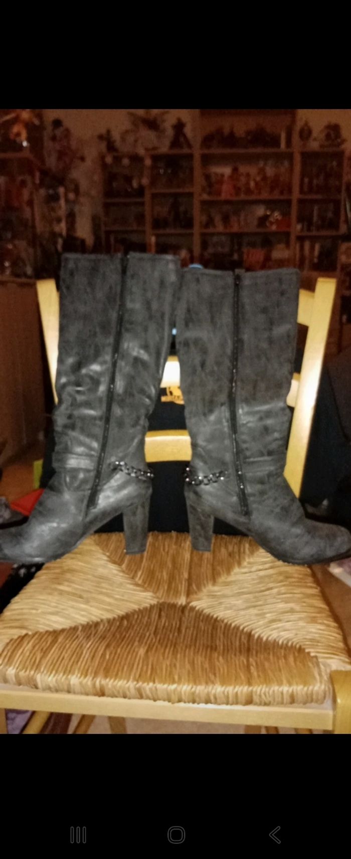 Bottes a talons femme grise leopard