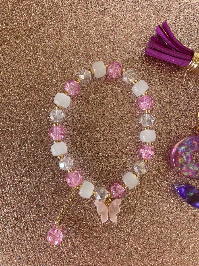 Porte-clés avec lettre + bracelet - photo numéro 3