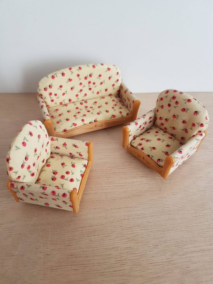 Sylvanian families canapé, fauteuils et accessoires pour maison de poupées - photo numéro 6