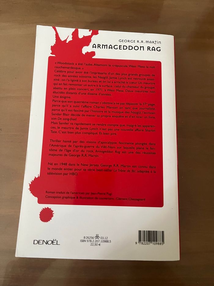 Armageddon Rag George R.R MARTIN Denoël - photo numéro 6
