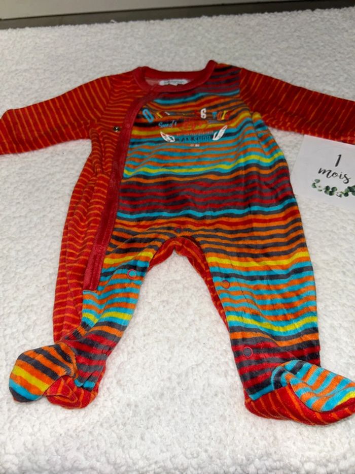 Pyjama bébé rayé multicolore - photo numéro 4