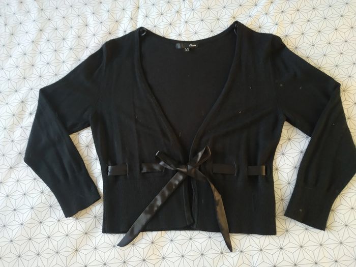 Cardigan court avec lien en satin - photo numéro 11