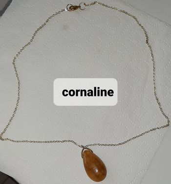 Pendentif cornaline / chaîne dorée