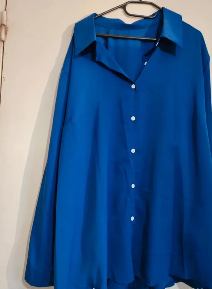 Chemise bleu roi taille 5XL taille 56 - photo numéro 6