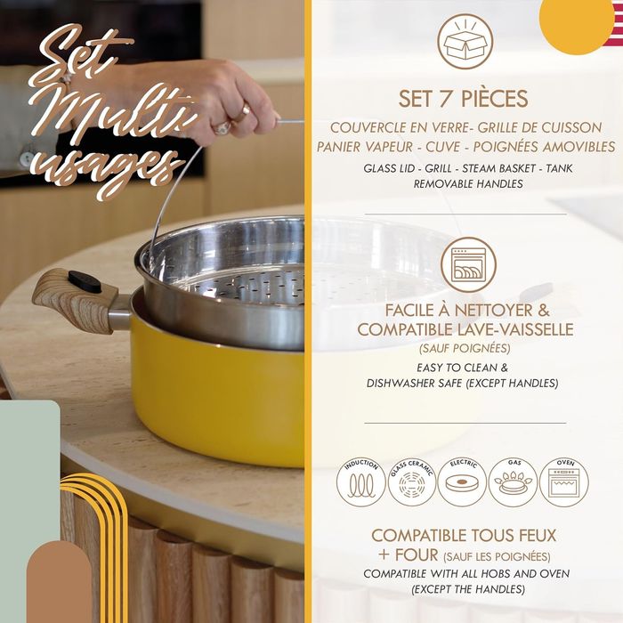 Set culinaire multi-usage 28 cm – aluminium induction – Menastyl Neuf - photo numéro 3