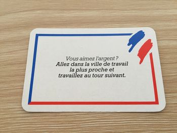 Carte hasard la ville de travail pièce jeu de société Richesses de France édition Nathan #A42