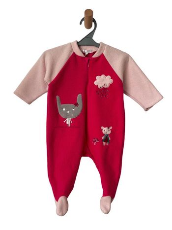 Pyjama polaire rose à ouverture zippée - Kitchoun 12 mois