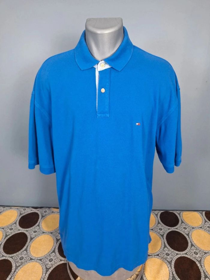 Polo tommy hilfiger bleu - taille XL 100% coton - logo brodé (34) - photo numéro 3
