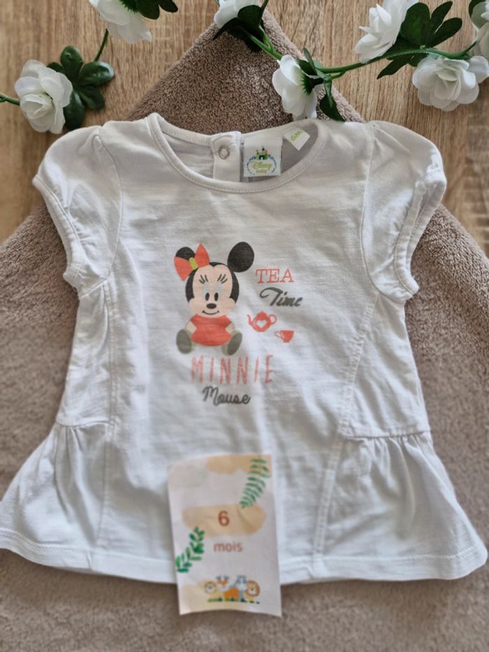Lot 2 T-shirts/tunique bébé fille 6 mois - en très bon état - photo numéro 5